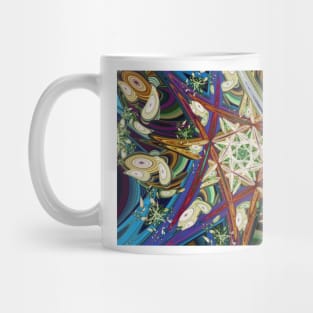 Colourful Psychedelic Abstract Fractal Star Pattern Mug